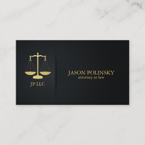 Elegant Black and Gold Attorney At Law Business Card Templates
