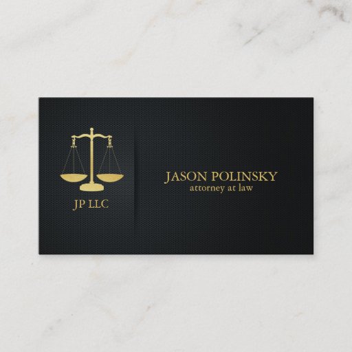 Customizable Elegant Black and Gold Attorney At Law Business Card Templates