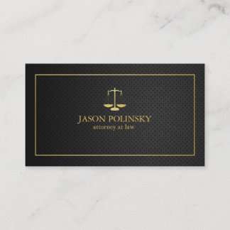 Elegant Black and Gold Attorney At Law Business Card