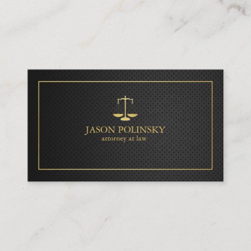 Elegant Black and Gold Attorney At Law Business Card