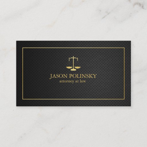 Customizable Elegant Black and Gold Attorney At Law Business Card Templates