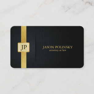 Elegant Black and Gold Attorney At Law Business Card