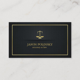 Elegant Black and Gold Attorney At Law Business Card
