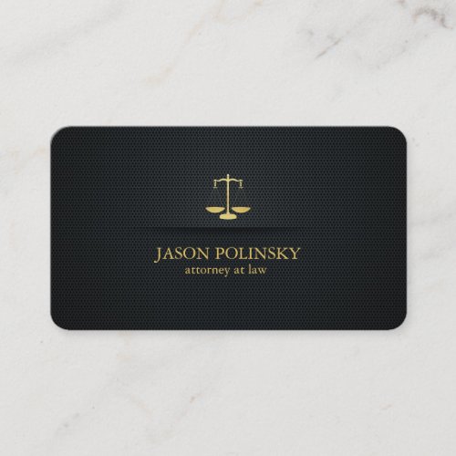 Elegant Black and Gold Attorney At Law Business Card
