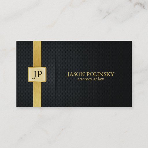 Customizable Elegant Black and Gold Attorney At Law Business Card Templates