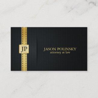 Elegant Black and Gold Attorney At Law Business Card