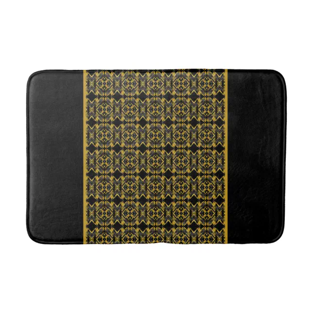 Elegant Black and Gold Bath Mat Zazzle