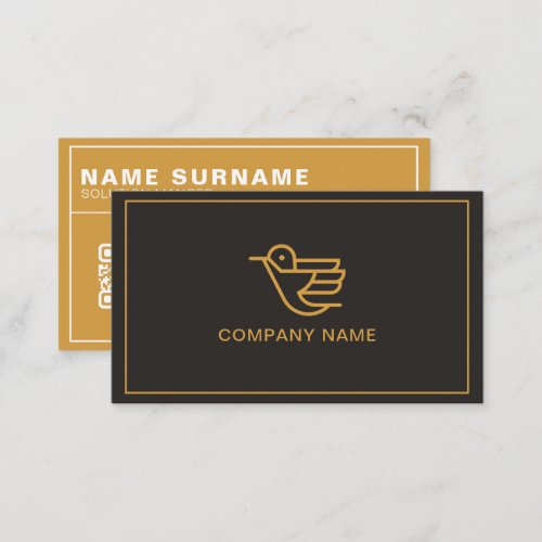 Elegant Black and Gold Bird Business Card