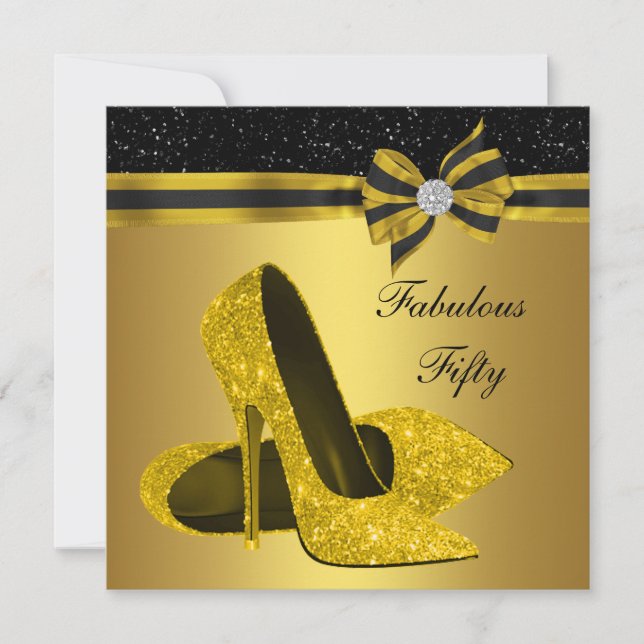 Elegant Black and Gold Birthday Party Invitation (Front)