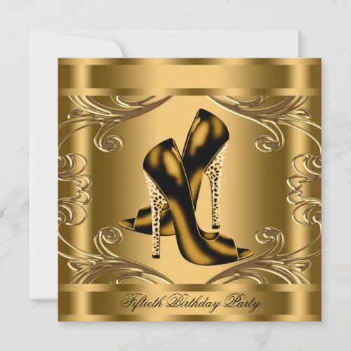 Elegant Black and Gold Birthday Party Invitation