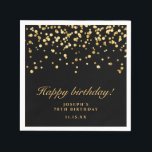 Elegant Black And Gold Birthday Party  Napkins<br><div class="desc">Elegant Black And Gold Birthday Party Napkins</div>