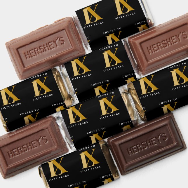 Elegant Black and Gold Birthday Pattern Hershey's Miniatures (Assorted)
