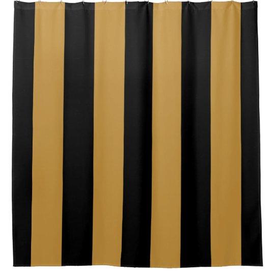 elegant black and gold bold vertical stripes shower curtain zazzle com