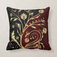 Elegant black and gold burgundy vintage damask