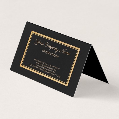 Elegant Black And Gold Business Card | Zazzle