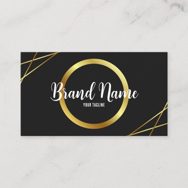 Elegant Black and Gold Business Card (Front)