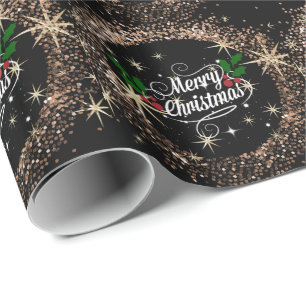 Elegant black and gold Christmas design Wrapping Paper
