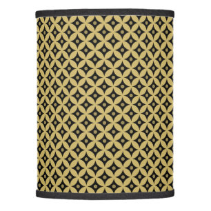 Elegant Black and Gold Circle Polka Dots Pattern Lamp Shade