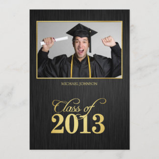 Elegant black and gold Class of 2013 Graduation Invitation