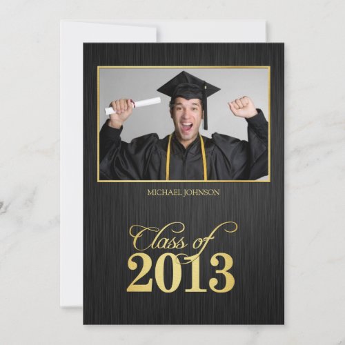 Elegant black and gold Class of 2013 Graduation Invitation