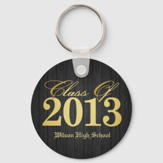 Elegant Black and Gold Class of 2013 key-chains Keychain