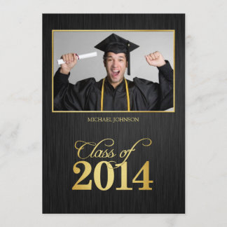 Elegant black and gold Class of 2014 Graduation Invitation