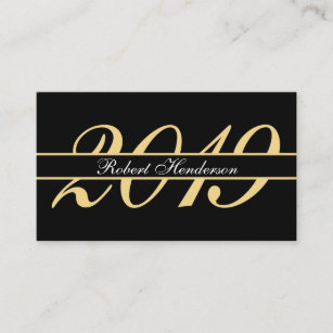 Elegant black and gold classic insert graduation