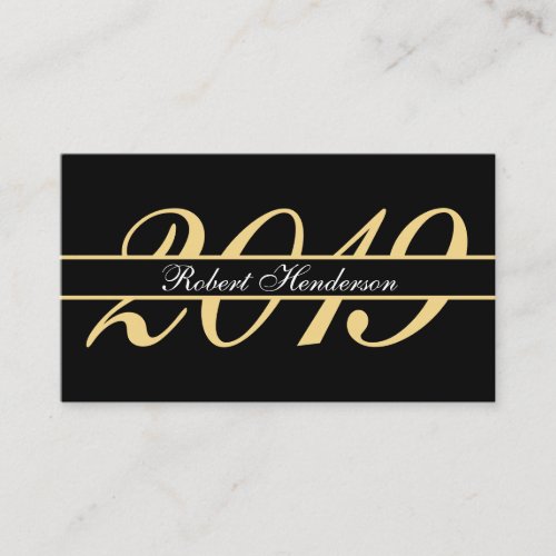 Elegant black and gold classic insert graduation