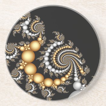 Elegant Black And Gold Coaster by LivingLife at Zazzle