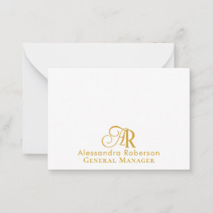 Elegant black and gold color note card