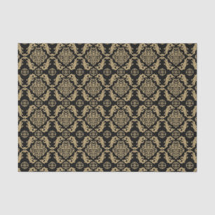 Elegant black and gold damask tissue paper