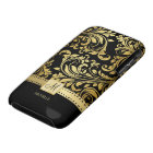 Elegant Black and Gold Damask wiht Monogram