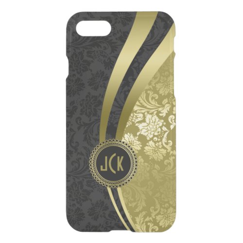 Elegant Black And Gold Damasks Dynamic Stripes iPhone SE87 Case