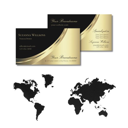 Elegant Black and Gold Decor Luxurious Decorative Business Card