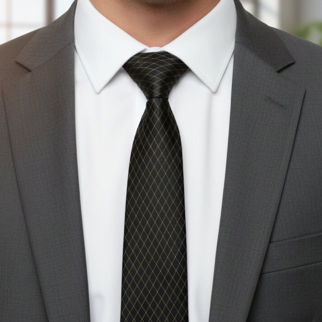 Elegant Black and Gold Diamond Tie (Creator Uploaded)