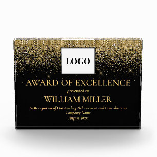 Elegant Black and Gold Employee Recognition Acrylic Award