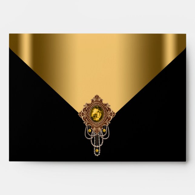 Elegant Black and Gold Envelope (Front)