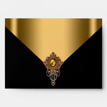 Elegant Black And Gold Envelope by decembermorning at Zazzle