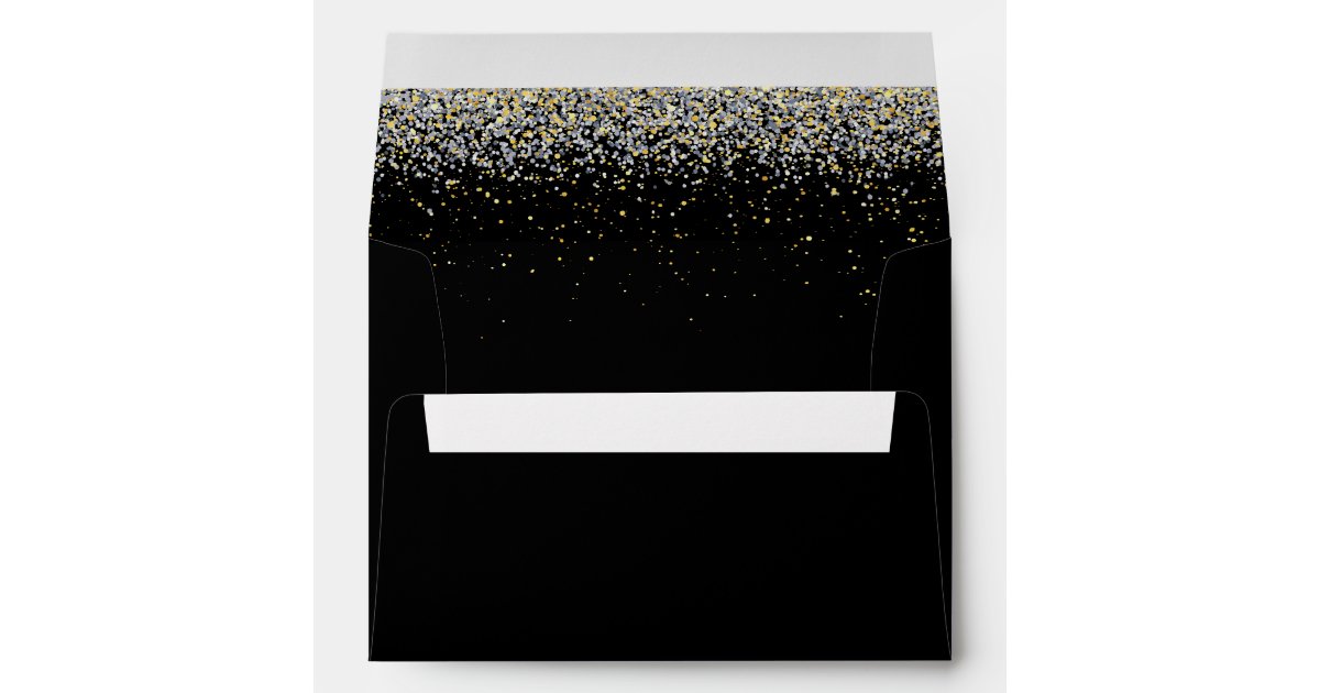 Elegant Black And Gold Envelope | Zazzle