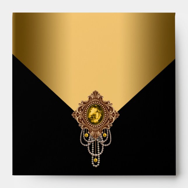 Elegant Black and Gold Envelope (Front)