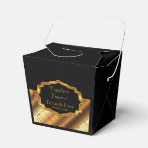 Elegant Black and Gold Favor Boxes