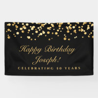 Elegant Black And Gold Fifty 50th Birthday Party