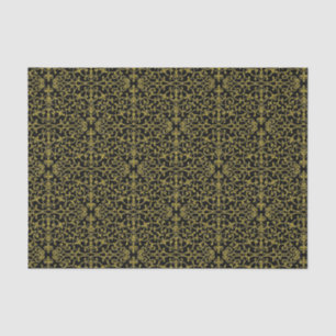 Elegant Black and Gold Filigree Pattern Tissue Paper