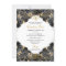 Elegant Black and Gold Floral Quinceanera Birthday