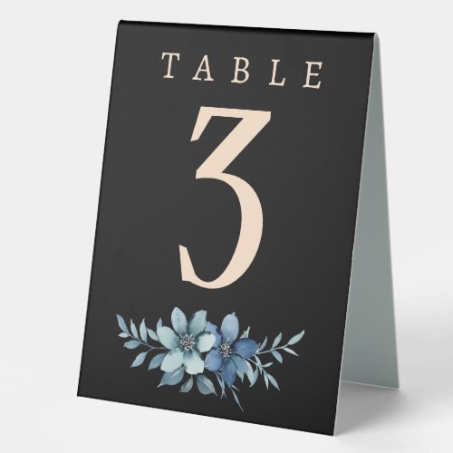 Elegant Black And Gold Floral Wedding Reserved Table Tent Sign