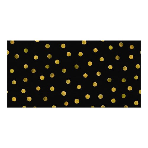 Elegant Black And Gold Foil Confetti Dots Card