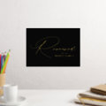 Elegant Black and Gold Foil Wedding Reserved Sign | Zazzle