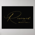 Elegant Black and Gold Foil Wedding Reserved Sign | Zazzle