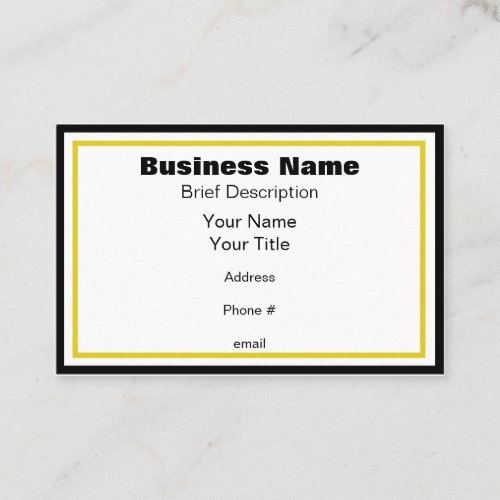 Elegant Black and Gold Frames Generic Business Card