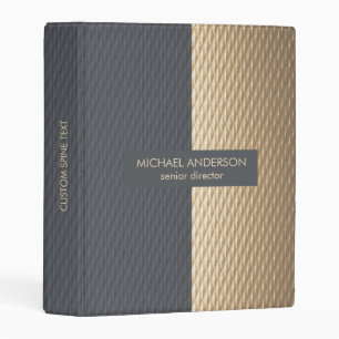Elegant Black and Gold Geometric Design Mini Binder